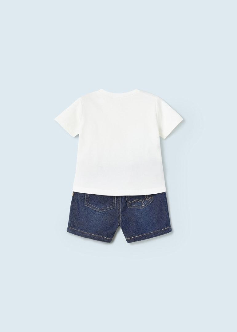 Conj. pantalon corto tejano