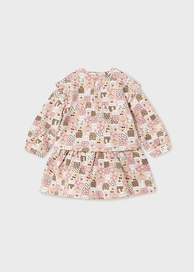 Vestido felpa estampado Rosado