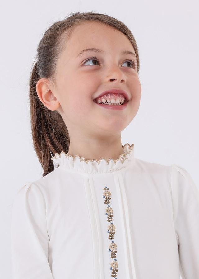 Blusa punto bordado Crd-carame