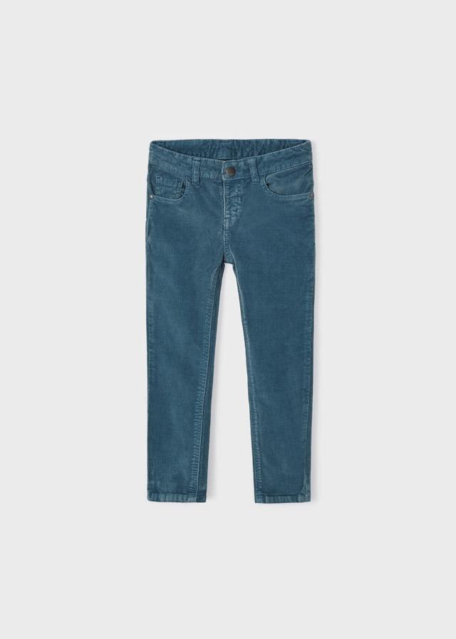 Pantalon pana slim fit basico Stone blue