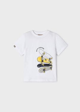 Camiseta m/c skate Blanco Mayoral