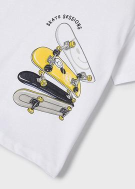 Camiseta m/c skate Blanco Mayoral