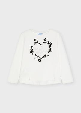 Camiseta m/l corazon flock